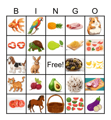 Food Review Bingo Card