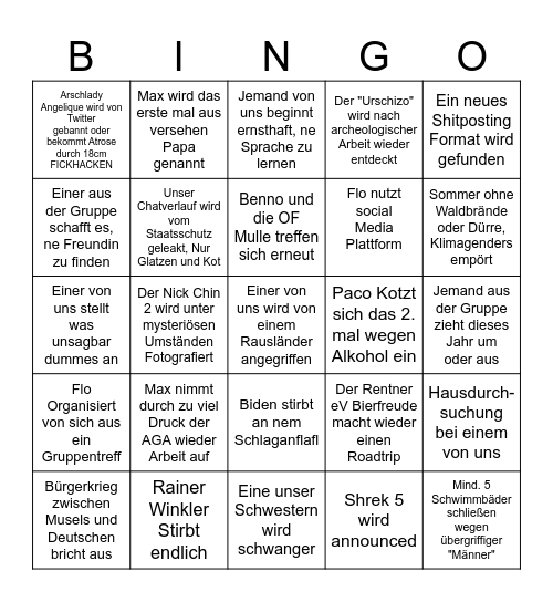 2024 Komische.V.ögel Bingo Card