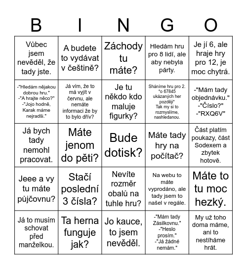 TLAMA bingo Card