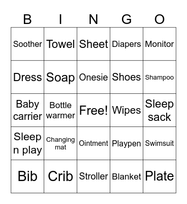 Baby Wheeler 2024 Bingo Card