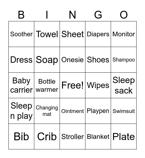 Baby Wheeler 2024 Bingo Card