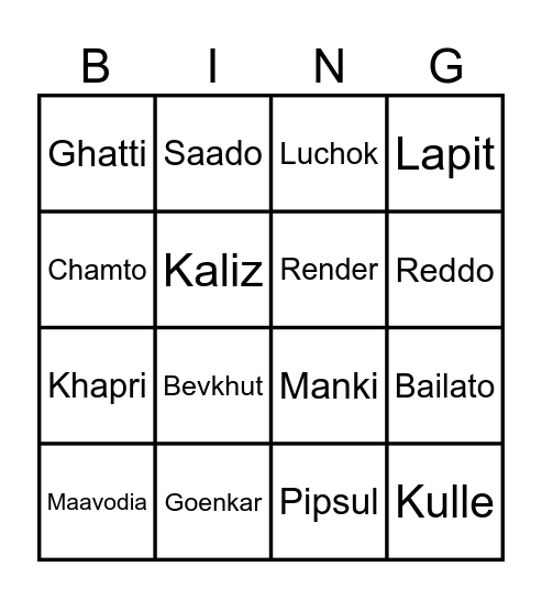 Boa Fest ! Bingo Card