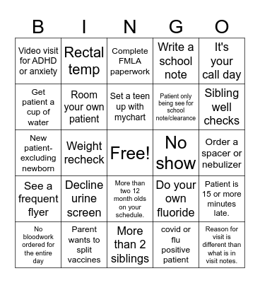 Doctor Bingo 2024 Bingo Card