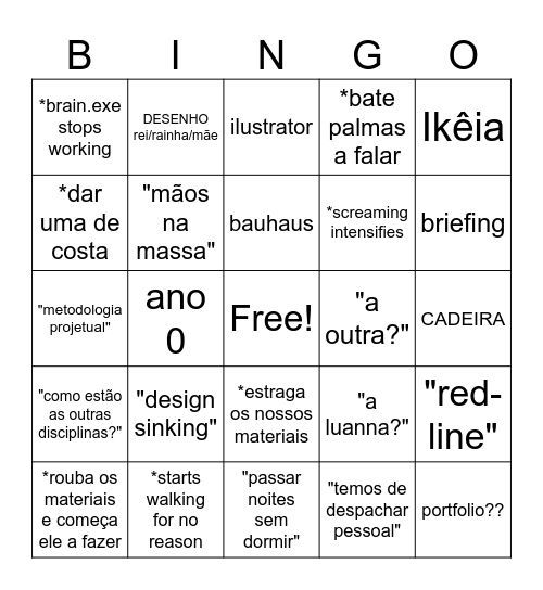 DT Bingo Card