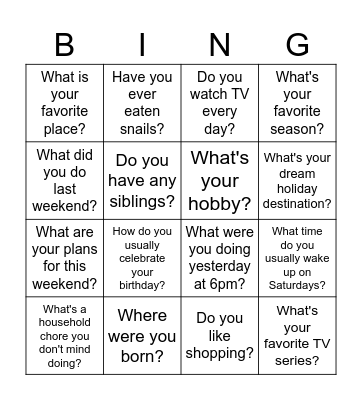 SADA Bingo Card