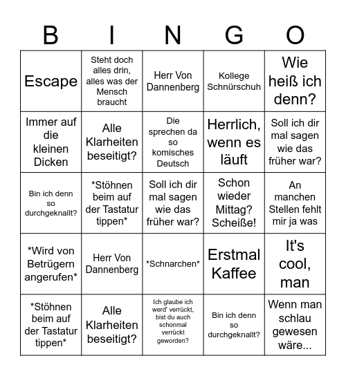 Jürgen Bingo Card