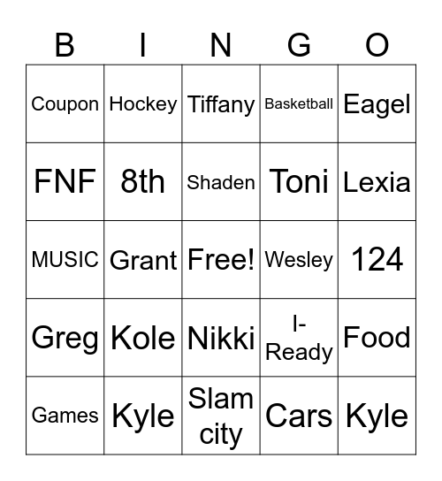 Classroom Tings Bingo Card