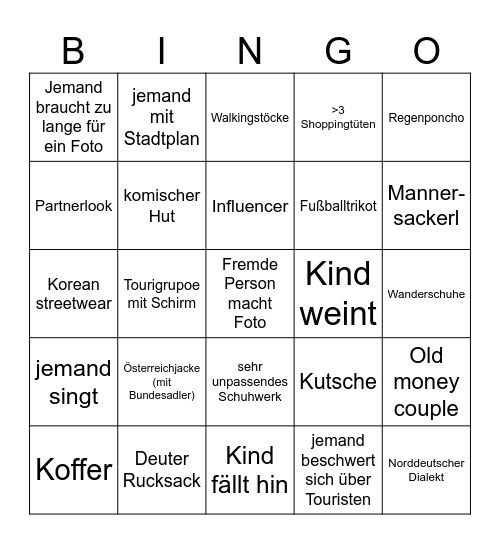 Salzburg touri bingo Card