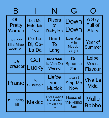 Muziek Bingo 2024 Bingo Card