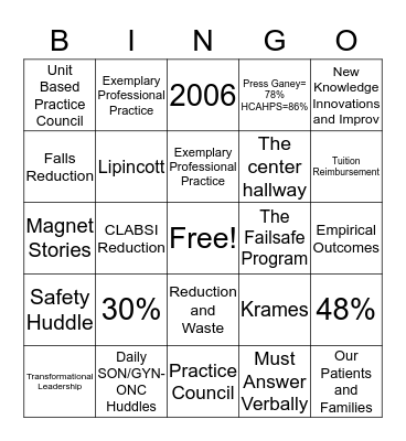 UNIT 53 MAGNET BINGO Card
