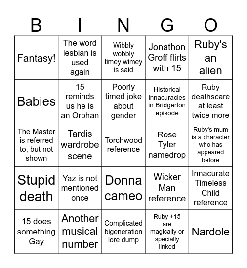 space's s40 bingo Card