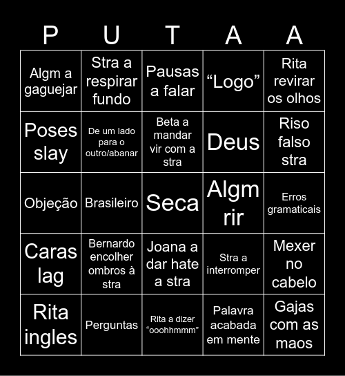 Odeio filosofia Bingo Card