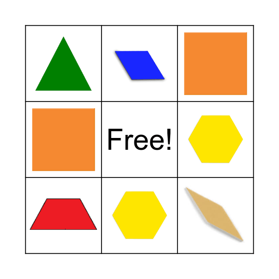 Shapes Bingo Card