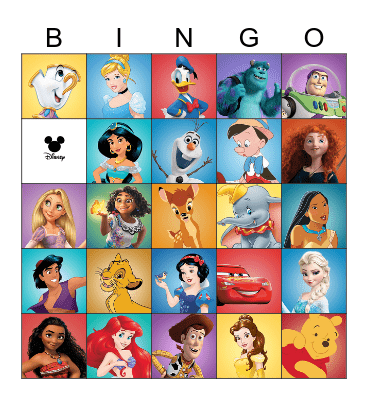 Disney Characters Bingo Card