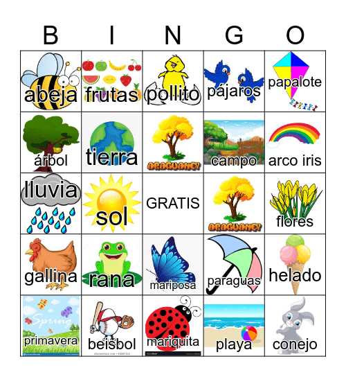 BINGO DE PRIMAVERA 4-5 Bingo Card
