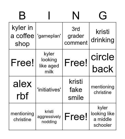 meeting bingo Card