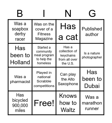 Gues Who Bingo Card