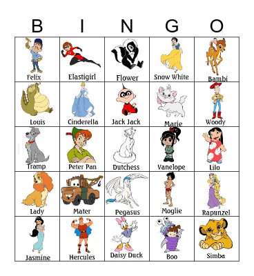 Disney Bingo Card