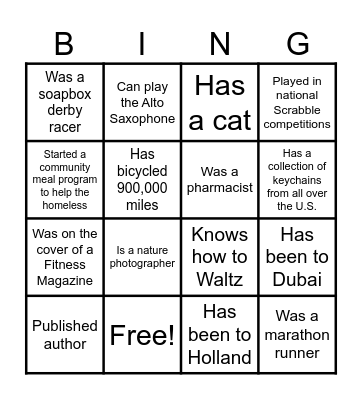 Gues Who Bingo Card