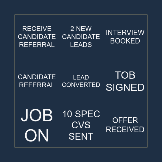 Recruitment Bingo Card