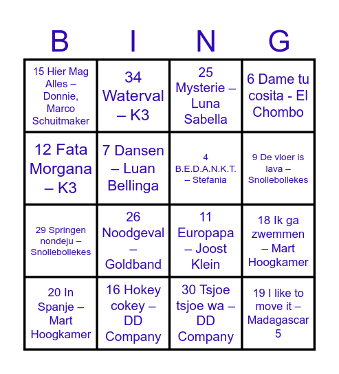 CAMPING Bingo Card