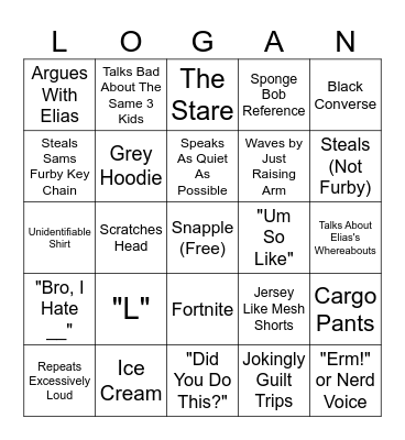 Logan "Bingo" Card Bingo Card