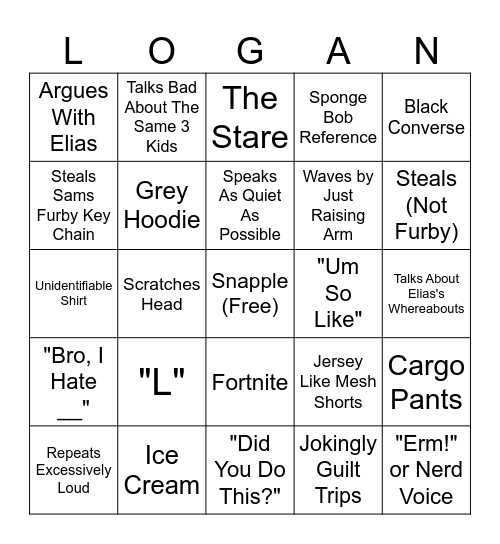 Logan "Bingo" Card Bingo Card