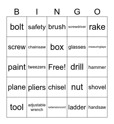 tool bingo Card