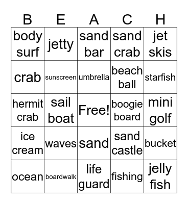 SUMMER FUN! Bingo Card