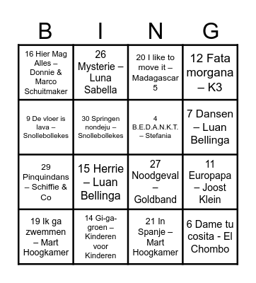 CAMPING Bingo Card