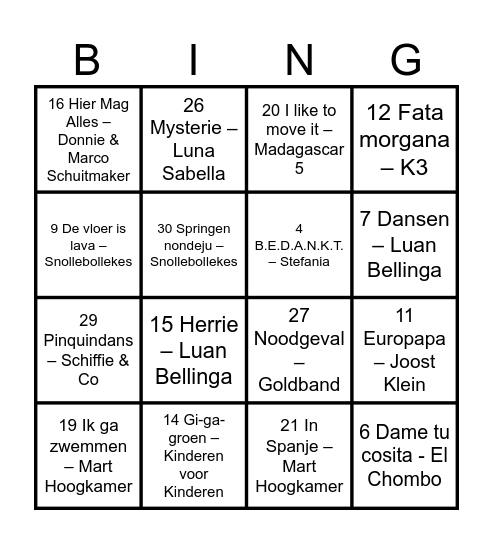 CAMPING Bingo Card