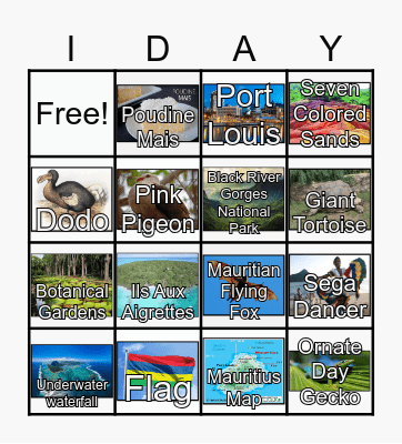 MAURITIUS BINGO Card