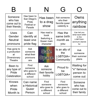 Queer Bingo Card