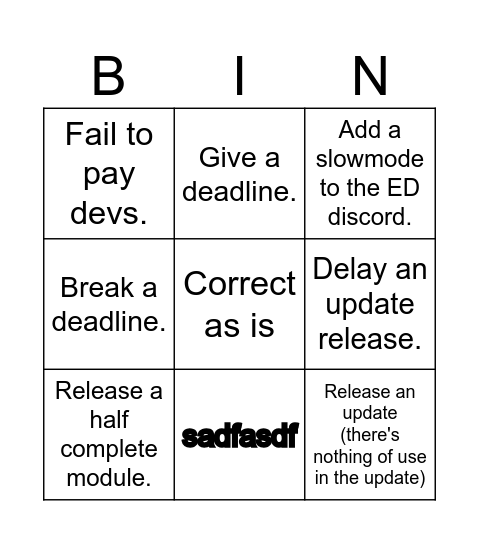 Eagle Dynamics Bingo Card