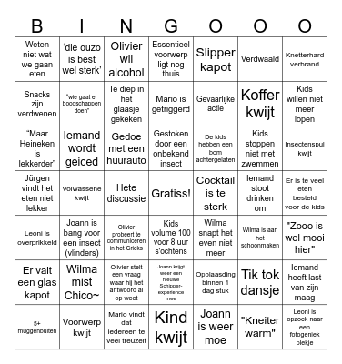 Evy en Jurjen Bingo Card