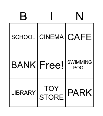 Places in my Town Bingo Card