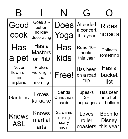 CODL Icebreaker Bingo Card
