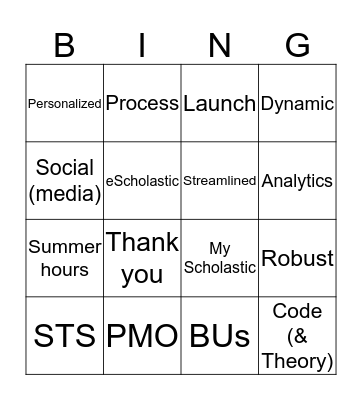 Meeting Bingo Card