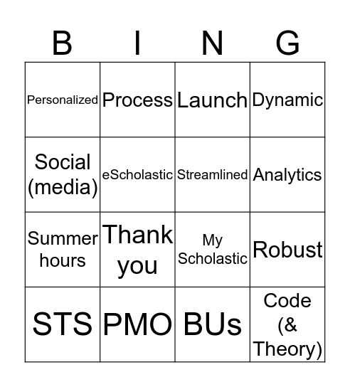 Meeting Bingo Card