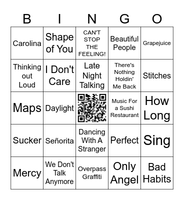 GUY POP Bingo Card