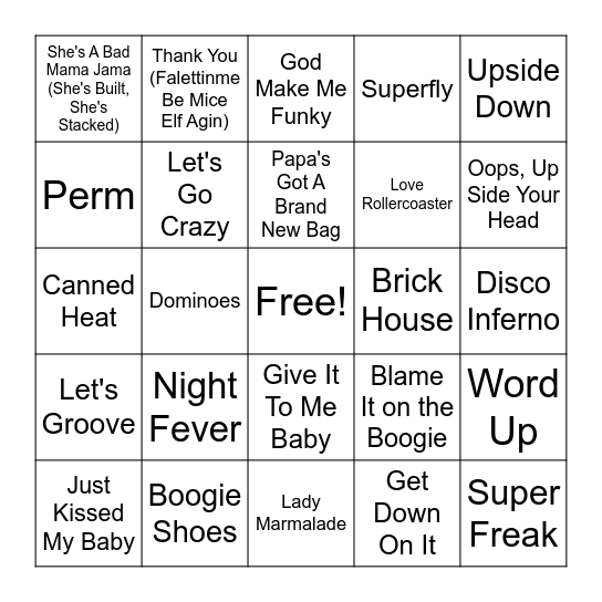 Round 3 & 4 - Funk Bingo Card