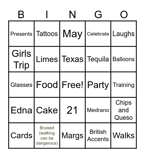 Edna's Birthday Bingo! Bingo Card