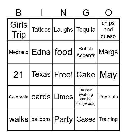 Edna's Birthday Bingo! Bingo Card