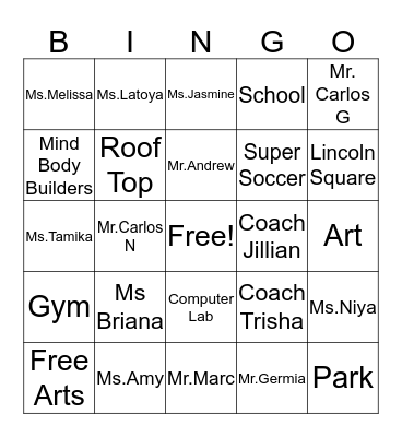 LSNC Bingo Card