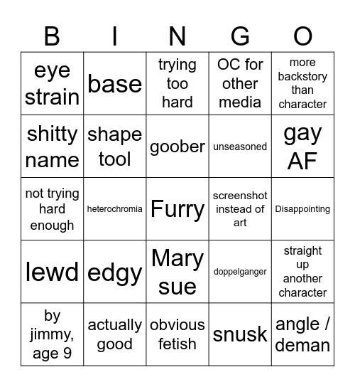 OC BINGO Card
