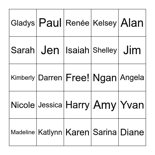 Bingo Brunch Bingo Card