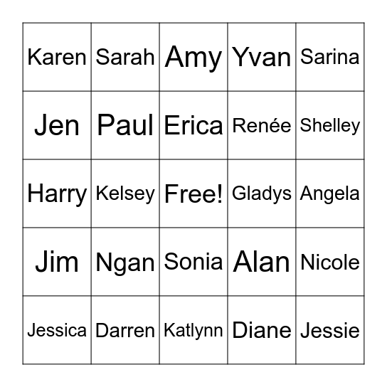 Bingo Brunch Bingo Card