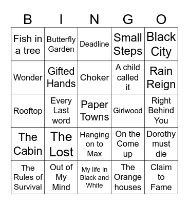 Summer Reading Bonanza Bingo Card