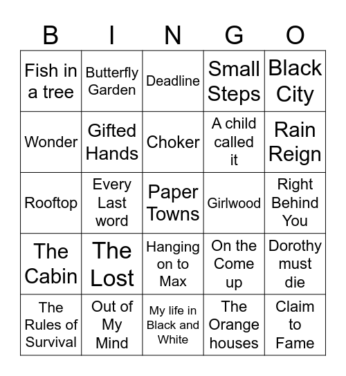 Summer Reading Bonanza Bingo Card