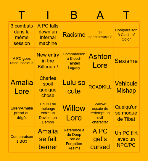 Forged in Hellfire Bingo Card